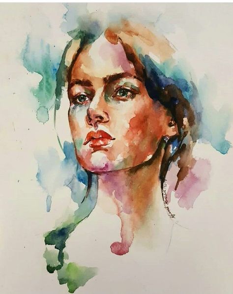 Watercolor Portrait Tutorial, Face Oil Painting, Watercolor Face, Watercolor Art Face, Watercolor Portrait Painting, Portraits Art, Portraiture Painting, Diy Watercolor Painting, Watercolour Inspiration