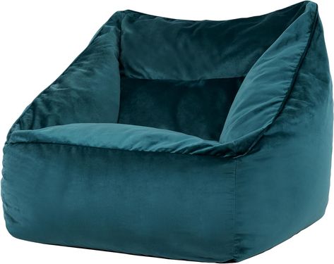 icon Natalia Velvet Lounge Chair Bean Bag, Teal Green, Giant Bean Bag Velvet Chair, Large Bean Bags for Adult with Filling Included, Accent Chair Living Room Furniture Giant Bean Bag, Giant Bean Bag Chair, Oversized Armchair, Large Bean Bags, Velvet Footstool, Velvet Lounge Chair, Giant Bean Bags, Velvet Lounge, Soft Furniture