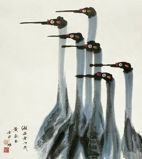 Sumi E Painting, Illustrator Brushes, Chinese Art Painting, Chinese Brush Painting, Asian Painting, Japanese Painting, Sumi E, Bird Drawings, Japanese Prints