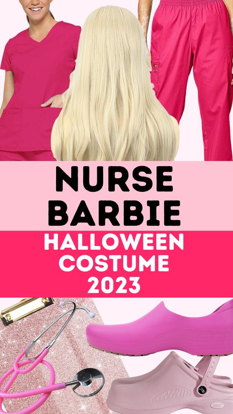 Barbies Costumes, Diy Nurse Costume, Barbie Halloween Costume For Women, Different Barbies, Different Barbies Costumes, Barbie Movie Costume, Barbie Costume Ideas, Nurse Outfits, Doctor Barbie