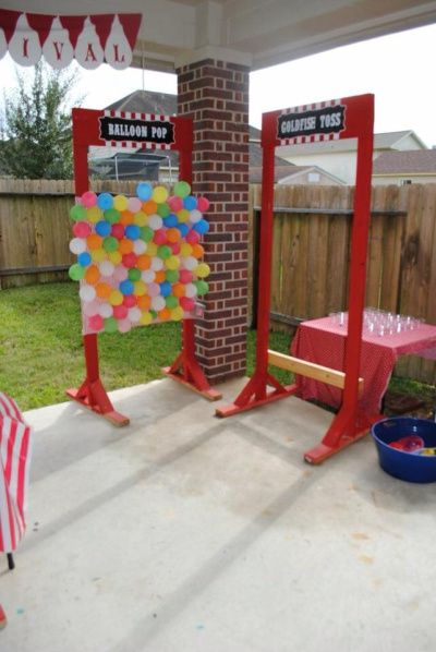 Circus | Search Results | mommaoftwoshowsyou Carnival Diy, Backyard Carnival, Carnival Tent, Carnival Booths, Booth Diy, Circus Birthday Party Theme, Carnival Birthday Party Theme, Fall Carnival, Diy Carnival