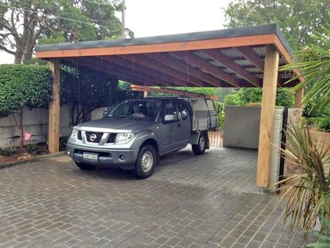 High quality timber carport.  Aarons Pergola range is perfect for a modern carport in Australia Carport Ideas Australia, Open Carport, Timber Carport, Wooden Carports, Modern Carport, Colorbond Roof, Carport Ideas, Car Ports, Austin House