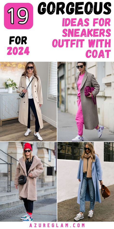 Elevate your street style with our range of 19 ideas for sneakers outfits with coats in 2024. Whether you're rocking a casual trench or a chic fur coat, pairing them with sneakers creates a trendy and versatile look. From long coats to casual white coats, our collection has options to suit every taste. Step into the new year with confidence and style. Outfits With Coats, Vomero 5 Outfit, Outfit With Coat, Winter Dinner Outfit, Mustard Coat, Sneakers Outfit Work, Neutral Coat, White Coats, Sneakers Outfit Casual