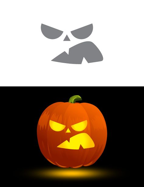 Funny Pumpkin Faces Carving, Mad Pumpkin Face, Pumpkin Face Carving, Funny Pumpkin Faces, Faces Of People, Printable Pumpkin Stencils, Mad Face, Pumpkin Stencils, Face Ideas