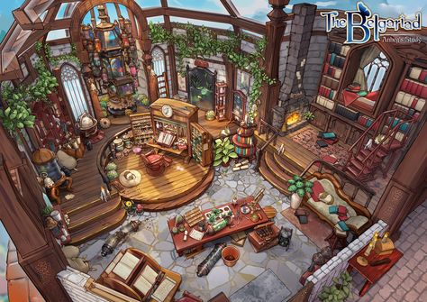 Fairytale Locations, Drawing Room Concept, Feng Zhu, Magical Room, Room Concept, House Interior Living Room, Props Concept, Environment Props, Fantasy Rooms