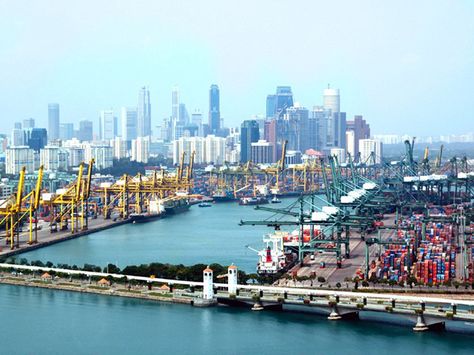 1. Singapore: Port of Singapore (Cargo 2012: 521 million tonnes, source: port authorities) Port Of Singapore, Architecture Design Drawing, Port Authority, Design Drawing, Golden State, San Francisco Skyline, Designs To Draw, New York Skyline, Singapore