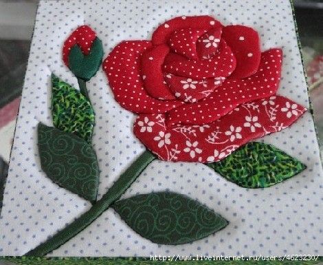 Quilted Flower, Hand Quilting Patterns, Appliqué Quilts, Rose Quilt, Applique Quilt Patterns, Flower Quilts, Rose Applique, Applique Quilting, Flower Quilt