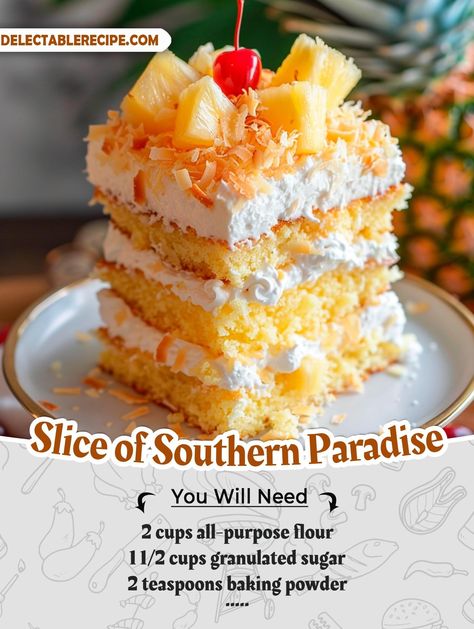 Dole Recipes, Angel Food Cake Desserts, Easy Strawberry Desserts, Homemade Biscuits Recipe, Fall Cake, Pineapple Desserts, Coconut Cake Recipe, Orange Cake Recipe, Pineapple Recipes