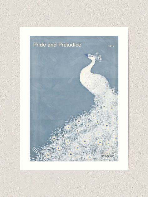 "Jane Austen "Pride and Prejudice"" Art Print by RedHillPrints | Redbubble Pride And Prejudice Art, Book Lovers Art, Pride And Prejudice Jane Austen, Pride And Prejudice Jane, Jane Austen Pride And Prejudice, Literary Art, Jane Austen Novels, White Peacock, Art Prints For Sale