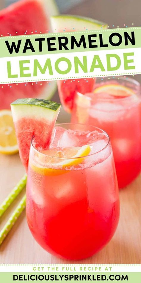 Cool off with this homemade watermelon lemonade! Refreshing and delicious, this non-alcoholic summer drink is just what you need on a hot day. This flavored lemonade recipe is also a perfect Cinco de Mayo drink idea for celebrating! Non Alcoholic Watermelon Drinks, Watermelon Punch Nonalcoholic, Summer Punch Nonalcoholic, Watermelon Drinks With Alcohol, Flavored Lemonade Recipes, Summer Punch Recipes, Watermelon Refresher, Summer Drinks Nonalcoholic, Watermelon Punch