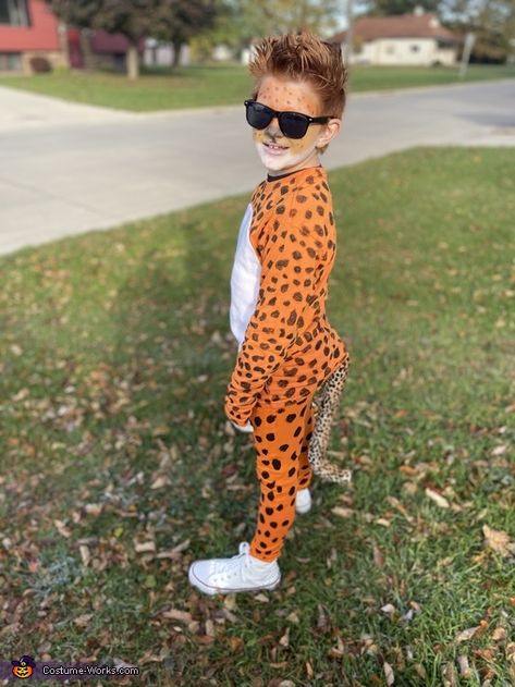 Chester Cheetah Costume, Diy Cheetah Costume, Kids Cheetah Costume, Animal Costumes Diy, Cheetah Halloween Costume, Party Animal Costume, Cheetah Costume, Chester Cheetah, Fancy Dress Competition