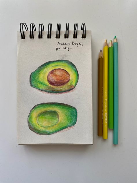 Avocado Drawing, Avocado Color, Gcse Art Sketchbook, Sketching Ideas, Gcse Art, Drawing Pencil, Color Pencil Drawing, Color Pencil, Pencil Drawing