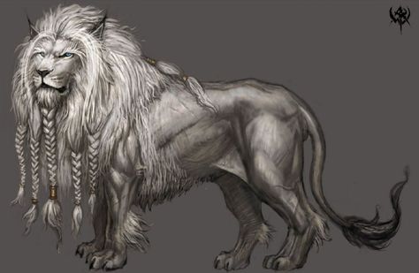 Dan Scott, Karen Johnson, Dragon Rpg, Big Cats Art, White Lion, Fantasy Beasts, Lion Art, Fantasy Monster, Mythological Creatures