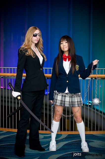 Kill Bill | Photo by Joits #LBCHC #2013 Kill Bill Duo Costume, Pikachu Halloween Costume, Kill Bill Costume, Bi Fashion, Comic Con Outfits, Long White Socks, Halloween Parejas, Duo Costumes, Classic Halloween Costumes