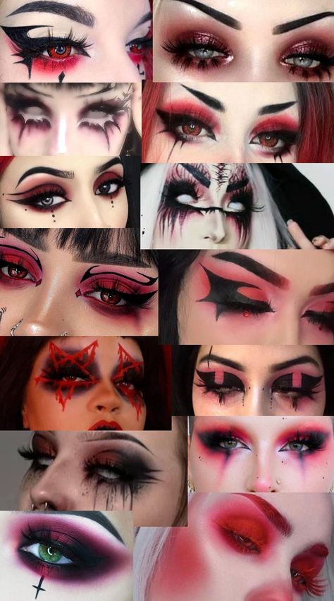 Gothic Eye Makeup, Maquillage Goth, Goth Eye Makeup, Silvester Make Up, Funky Makeup, Drag Make-up, Punk Makeup, Graphic Makeup, Rave Makeup