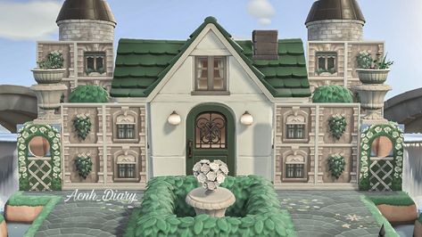 Mansion Exterior, City Island, City Layout, Blue Building, Acnh Codes, Animal Crossing Wild World, Island Theme, Acnh Ideas, Island 2