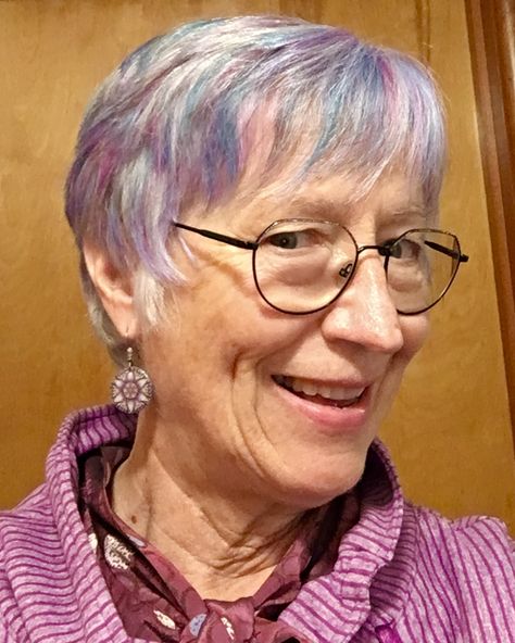 Grandma Wig, Granny Glasses Aesthetic, Old Person Wig, Older Woman Pink Hair, Dramatic Hair Colors, Granny Glasses, Fairy Hair, Hair Color Crazy, Lilac Hair