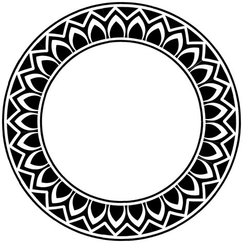 Geometric Tattoo Stencil, Circle Tattoo Design, Circle Mandala, Frame Circle, Mandala Circle, Filigree Tattoo, Circle Tattoo, Greek Pattern, Shiva Tattoo Design