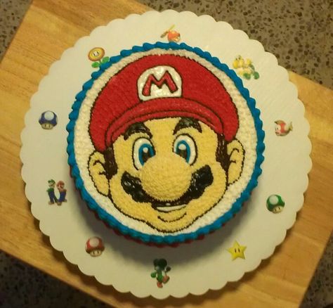 Mario face cake Mario Face Cake, Blaze Cake, Mario Face, Blaze Cakes, Mario Birthday Cake, Super Mario Cake, Super Mario Bros Birthday Party, Face Cake, Super Mario Bros Party