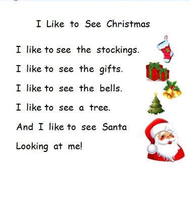 I'd like a stocking made for a giant,    And a meeting house full of toys,    Then I'd go out in a happy hunt    For the poor little gi... Christmas Poems For Friends, Short Christmas Poems, Preschool Christmas Songs, Merry Christmas Poems, Kindergarten Poems, Preschool Poems, December Ideas, December Kindergarten, Kids Rhymes