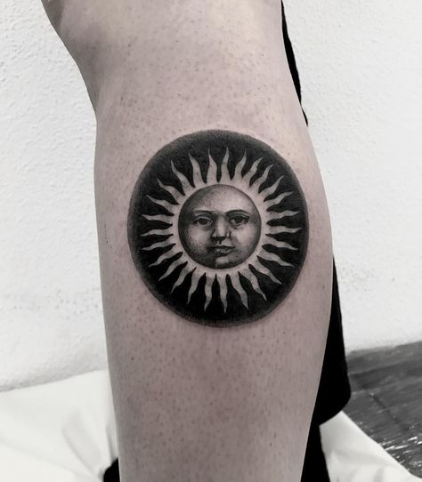 Goth Sun Tattoo, Gojira Tattoo, Tattoo Fixes, Circular Tattoo, Faded Tattoo, No Regrets Tattoo, Circle Tattoos, Blackout Tattoo, Drawing Styles