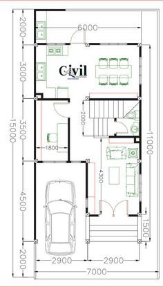 Amazing House Plans 7X15M (23X49F) With 3Beds - Engineering Discoveries House Plan With Measurements, 7x15 House Plan, House Floor Plans With Measurements, House Plans With Measurements, Floor Plan With Measurements, Lady Engineer, House 2 Floor, Cozy House Plans, House Plans Simple