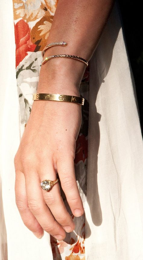 Miley Cyrus Engagement Ring, Neil Lane Engagement Rings, Celebrity Engagement Rings, Snake Bracelet, Diamonds And Gold, Gorgeous Jewelry, Cartier Love Bracelet, Love Bracelets, Everyday Jewelry