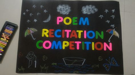 Poem Recitation Competition Recitation Competition Decoration, Poem Recitation Competition, School Decorations Diy, Poem Recitation, Ganpati Photo, Kids Room Desk, Competitions For Kids, Singing Competition, Bird Coloring