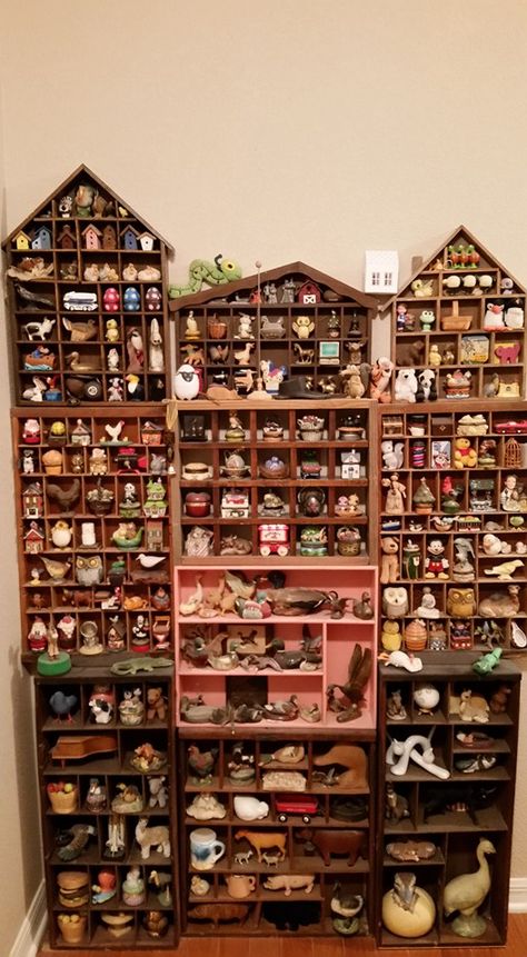 Collection Wall Display, Displaying Collections On Shelves, Collectibles Display Ideas, Printer Tray, Shadow Box Memory, Knick Knack Shelf, Printers Drawer, Crate Diy, Collections Of Objects