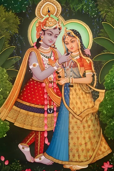 Radhekrishna digital wall art Bake Bihari, Krishna With Radha, Radha Krishna Art Beautiful, Raas Leela, Shreenath Ji, Kishori Ji, Art Krishna, श्री कृष्ण, Rajasthani Painting