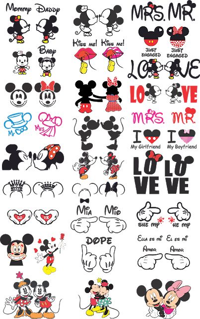 Vectores y otras cosas Hug Tattoo, Disney Couple Tattoos, Disney Stencils, Minnie Tattoo, Mickey Tattoo, Mickey Mouse Stickers, Disney Doodles, Mouse Tattoos, Mouse Pictures