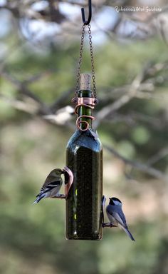 the garden-roof coop: DIY Wine Bottle Bird-Feeders Handprint Dinosaur, Pompom Crafts, Wine Bottle Bird Feeder, Sell Easy, Homemade Bird Feeders, Tea Cup Bird Feeder, Coops Diy, Diy Bird Feeder, Diy Birds