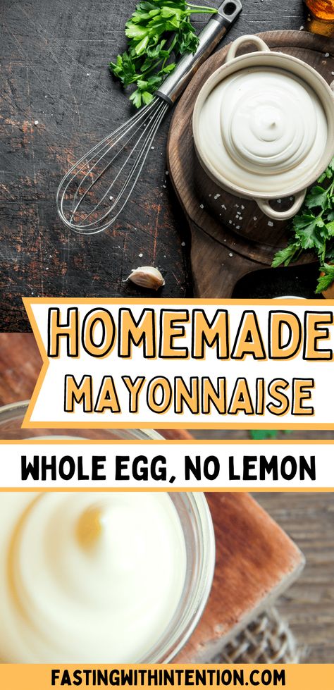 Whole Egg Mayonnaise Recipe, Egg Mayo Recipe, Easy Mayo Recipe, Easy Mayonnaise Recipe, Avocado Oil Mayonnaise Recipe, Healthy Mayonnaise, Homemade Mayo Recipe, Lemon Juice Recipes, Homemade Mayonnaise Recipe