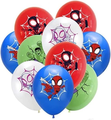 Spiderman Pattern, Superhero Birthday Party Decorations, Spiderman Balloon, Spidey And His Amazing Friends, Ballon Party, Spiderman Theme, Balloon Cartoon, Party Ballons, House Moving