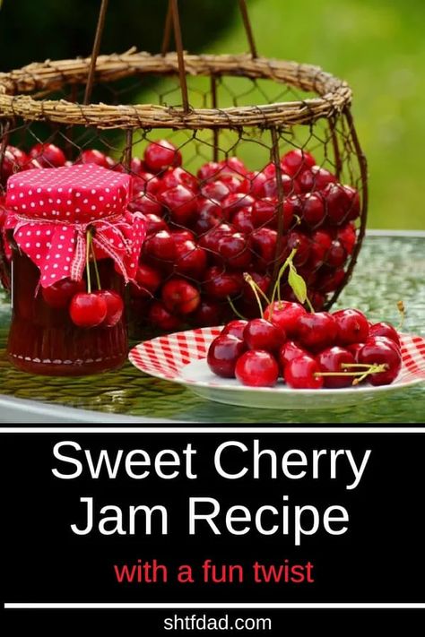 Sweet Cherry Jam, Cherry Jam Recipe, Prepping For Beginners, Cherry Jam Recipes, Cherry Jam, Homestead Ideas, Homemade Dessert, Home Grown Vegetables, Fruit Preserves