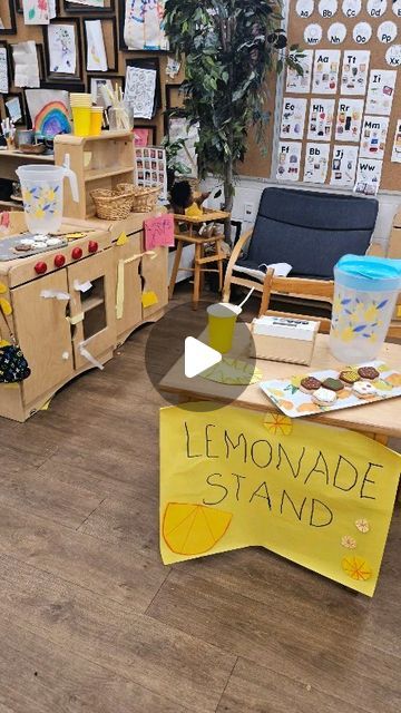 Rebecca Moore on Instagram: "Kid planned and created Lemonade stand Dramatic play 🍋🍋🍋" Lemonade Stand Dramatic Play, Lemonade Stand, Dramatic Play, Lemonade, How To Plan, On Instagram, Instagram