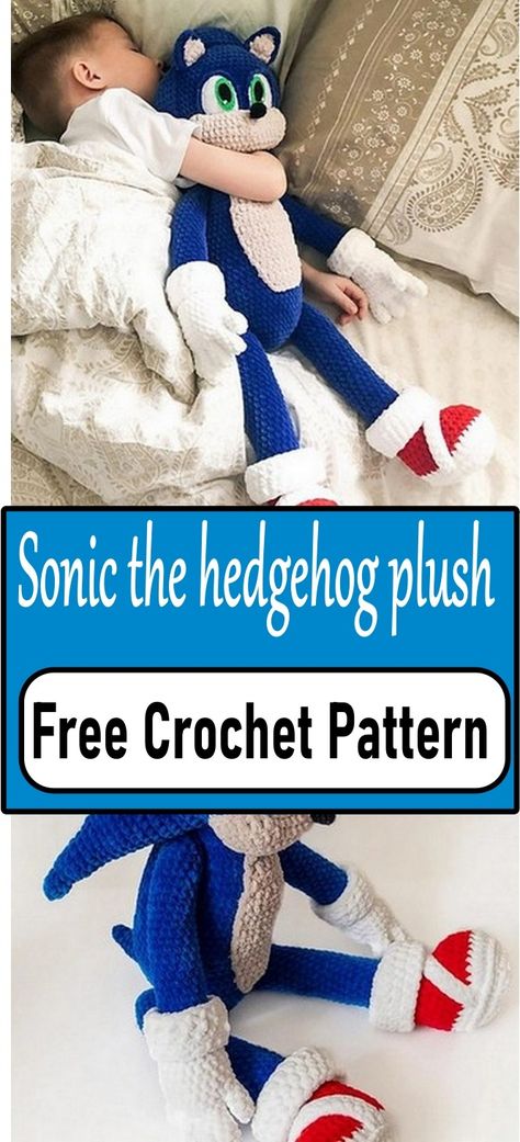 Crochet Sonic the Hedgehog Crocheted Sonic The Hedgehog Pattern, Sonic The Hedgehog Amigurumi Free Pattern, Sonic Hedgehog Crochet Pattern, Crochet Sonic Free Pattern, Sonic The Hedgehog Crochet Pattern, Free Sonic Crochet Pattern, Sonic Crochet Blanket, Crochet Shadow The Hedgehog Pattern Free, Sonic The Hedgehog Crochet Pattern Free