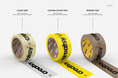 Custom Tape, Brown Tape, Box Tape, Packaging Ideas Business, Packaging Tape, Duck Tape, 3d Background, Packing Tape, Graphic Design Studios