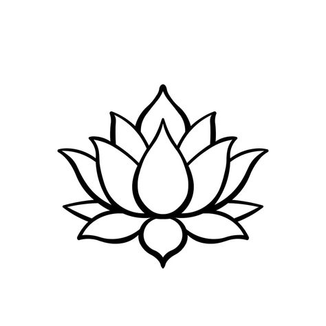 Flower Simple Drawing, Lotus Symbolism, Lotus Mandala Art, Lotus Flower Illustration, Flower Symbols, Lotus Flower Drawing, Lotus Drawing, New Henna Designs, Lotus Vector