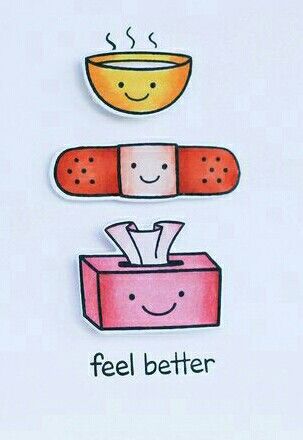 feel better ♥ Get Well Doodles Feel Better, Cute Get Better Soon Drawings, Feel Better Doodle, Feel Better Soon Drawing, Feel Better Drawings, Get Well Soon Watercolor Card, Feel Better Soon Cards, Get Well Soon Funny, Encouragement Box