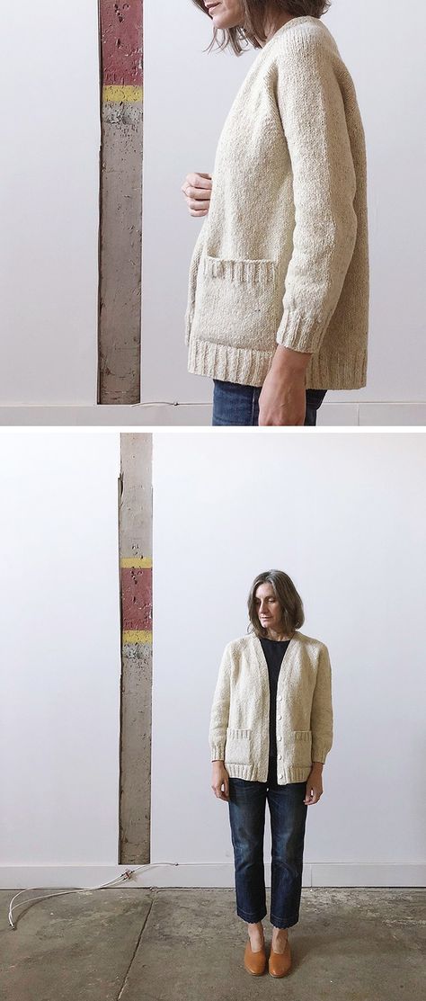 Finished: Ivory cardigan (free pattern) Aran Knitting Patterns, Knitted Toys Free Patterns, Knitting Pin, Knit Cardigan Pattern, Knitting Patterns Toys, Fringe Cardigan, Yarn Thread, Garter Stitch, Free Knitting Pattern