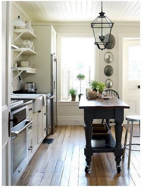 40 British Colonial Decoration Ideas - Bored Art Mudroom Makeover, Grey Kitchen Island, Kitchen Mood Board, Farmhouse Kitchen Island, Kitchen Island Design, Cottage Kitchen, Style At Home, White Cabinets, Beautiful Kitchens