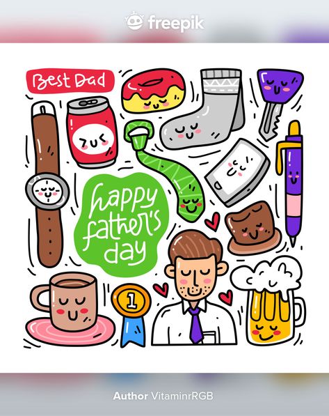 Doodle collection set of fathers day ele... | Premium Vector #Freepik #vector #hand #family #cartoon #hand-drawn Fathers Day Doodles, Fathers Day Drawings, Father's Day Drawings, Father's Day Drawing, Vector Doodle, Doodle Ideas, Easy Drawings For Kids, Family Cartoon, Dad Day