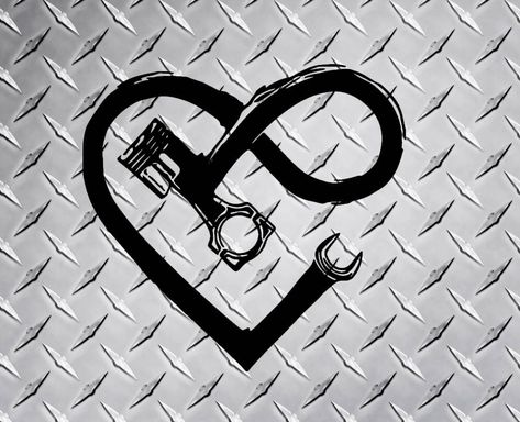 Simple Mechanic Tattoo, Mechanic Tattoo Ideas Tools, Turbo Heart Tattoo, Piston Heart Tattoo, Heart Engine Tattoo, Diesel Mechanics Tattoo, Wrench Tattoo, Piston Tattoo, Overcoming Insecurity