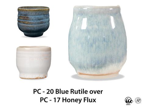 Honey Flux Glaze, Glaze Layering, Blue Rutile, Amaco Brent, Ceramic Glazing, Glazing Ideas, Pottery Glaze, Amaco Glazes, Beginner Pottery