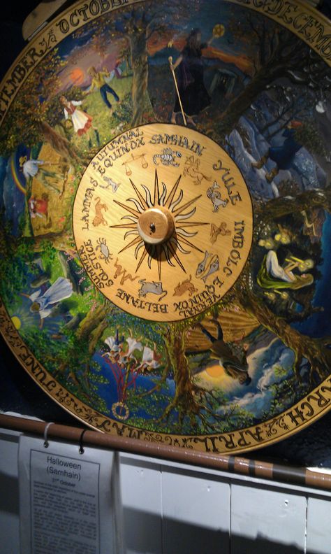 Season wheel - museum of witchcraft - Boscastle Season Wheel, Witch Circle, Witches Wheel, Solstice And Equinox, The Wheel Of The Year, Mythology Books, Book Binding Diy, Wheel Of The Year, Wheel Art