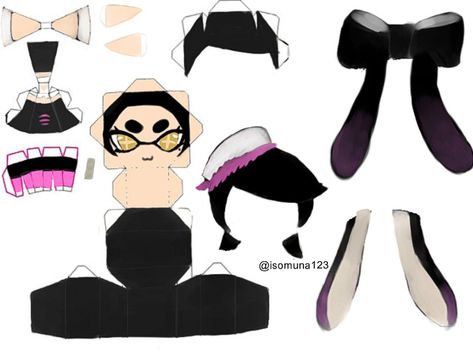 Callie splatoon papercraft template Splatoon Papercraft Template, Splatoon Papercraft, Splatoon Crafts, Callie Splatoon, Easy Holiday Diy, Diy Party Crafts, Callie And Marie, Quick And Easy Crafts, Mermaid Coloring Pages