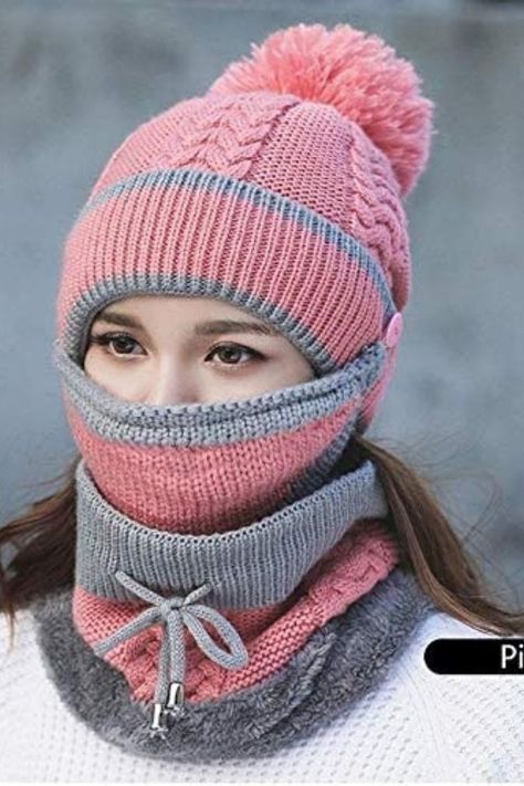 3-in-1 womens winter hat，mask and scarf set， skin-friendly，Comfortable and warm； Womens Winter Hat, Mad Hatter Hat, Orange Fleece, Woolen Cap, Retro Hats, Riding Hats, Winter Headbands, Winter Knit Hats, Wool Winter