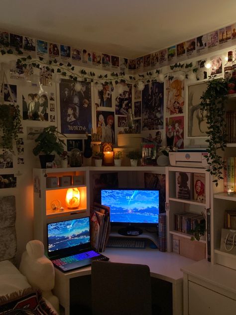 Anime Bedroom Ideas, Chill Room, Cute Diy Room Decor, Cute Bedroom Ideas, Dream Place, Room Redesign, Room Stuff, Apartment Aesthetic, Room Goals