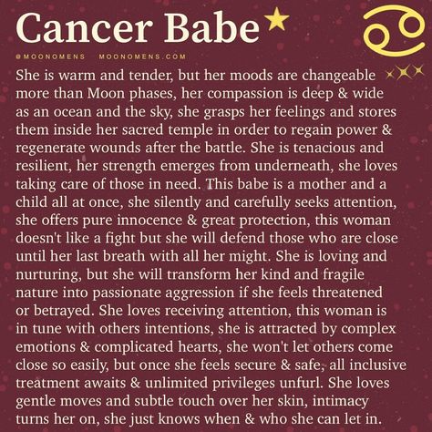 Cancerian Woman, Moon Omens, Zodiac Sign Traits, Zodiac Traits, Zodiac Signs Funny, Zodiac Signs Astrology, Zodiac Star Signs, Zodiac Sign Facts, Zodiac Astrology